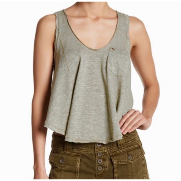 Free People Stevie Split Back Tank Gray XS - Picture 4 of 16